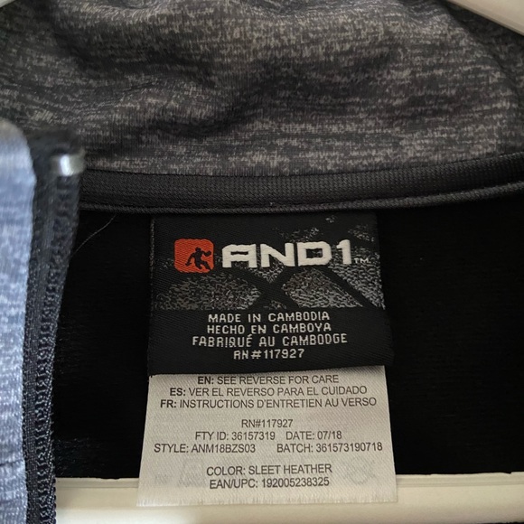 And 1 Athletic Jacket Men’s Gray Size Small - Picture 3 of 5